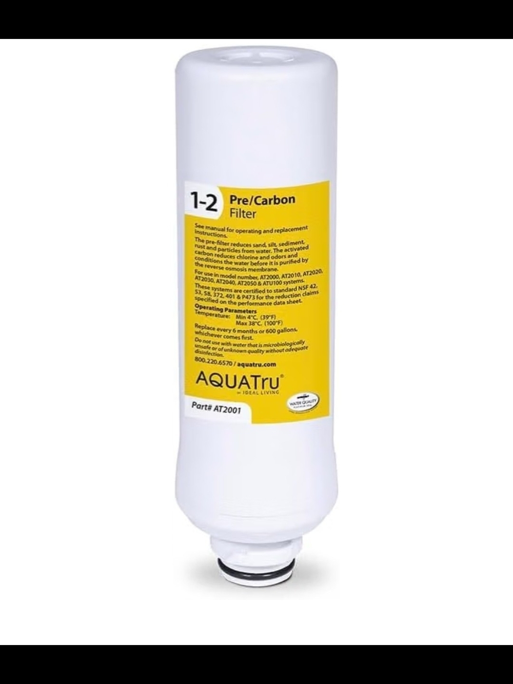 AquaTru Classic Pre/Carbon Filter (Stages 1–2), Compatible with AquaTru Purifier